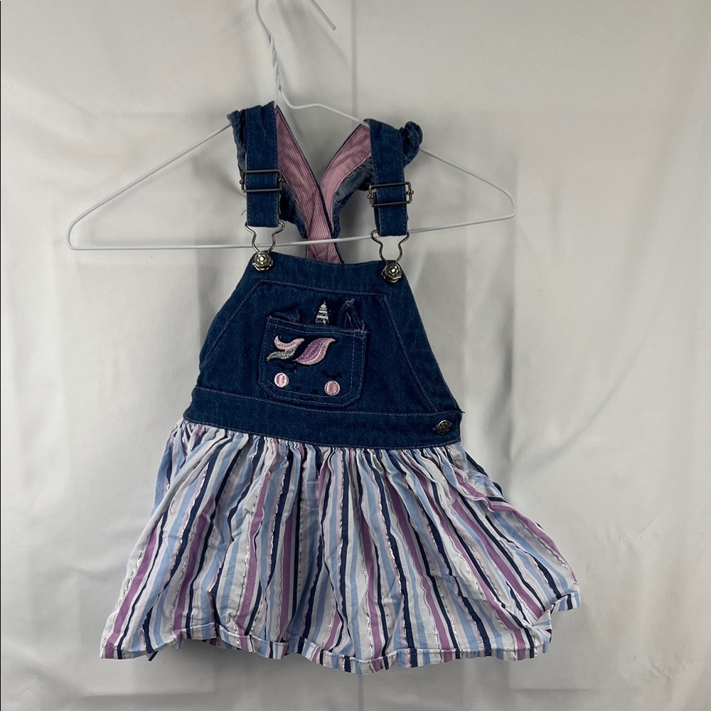Girl’s Jean Jumper - Size 4T - Purple and Blue - Unicorn